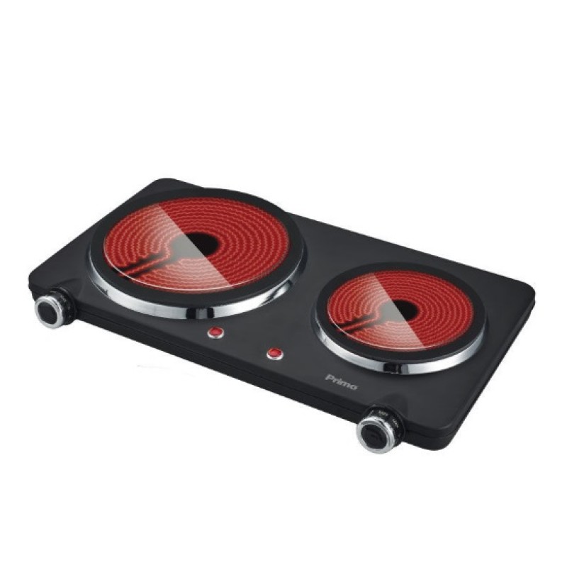 Κεραμική εστία Διπλή PRCP-40252 Primo 16.5εκ.-1000W + 22εκ.-1500W Μαύρη