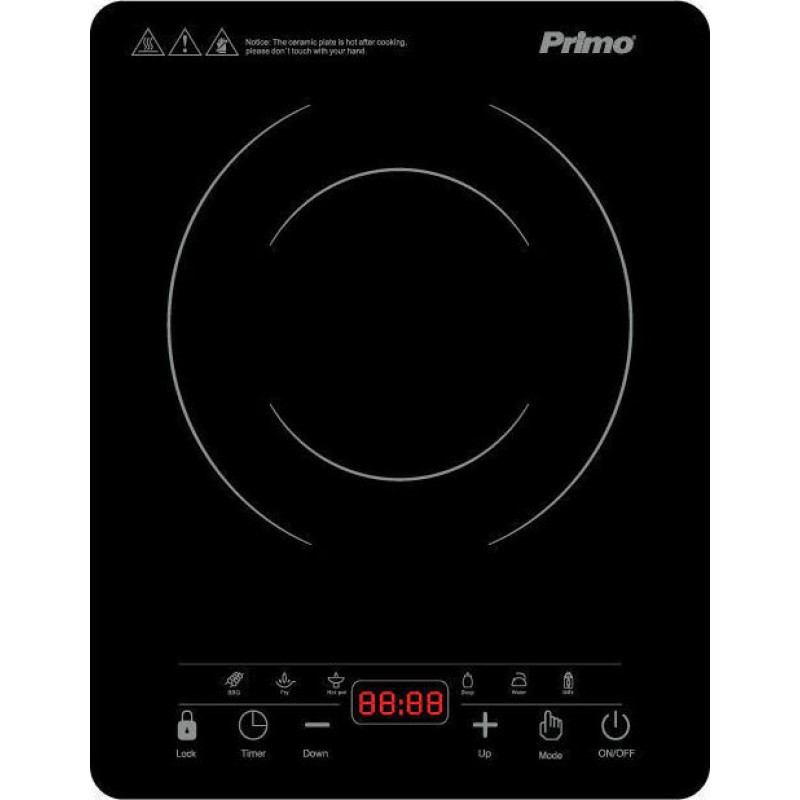 Primo PRIC-40300 Επιτραπέζια Εστία Επαγωγική Μονή Μαύρη